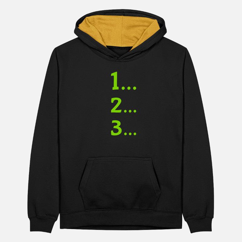 One, two, three Teenager Contrast Hoodie