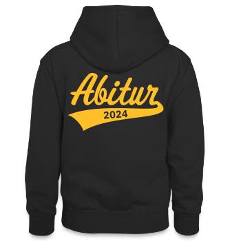 Abitur 2024 (Abiturient / Abi / Hochschulreife W) - Teenager Kontrast-Hoodie - Schwarz/Gold - Hinten