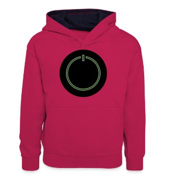 Bouton d’alimentation - Sweat à capuche contrasté Ado - rose/bleu marine - Devant