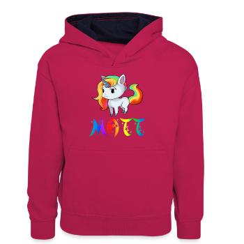 Unicorn Matt - Sweat à capuche contrasté Ado - rose/bleu marine - Devant