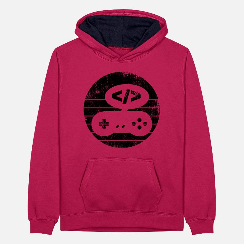 Videospiel Programmierer Teenager Kontrast-Hoodie