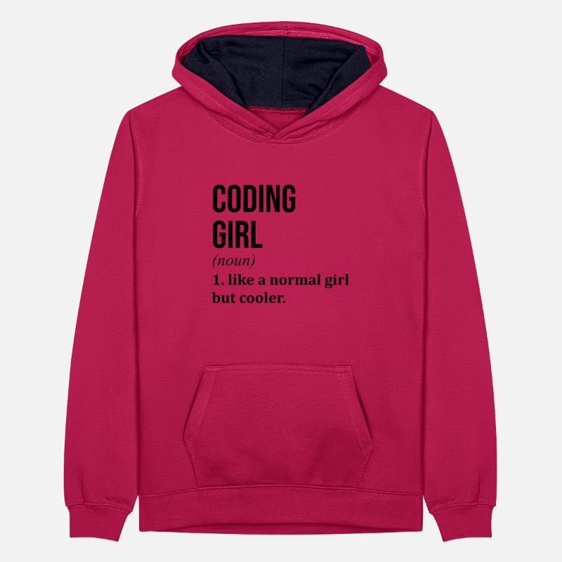 Coding Teenager Contrast Hoodie