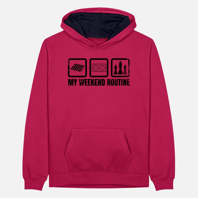 My Weekend Routine Teenager Contrast Hoodie