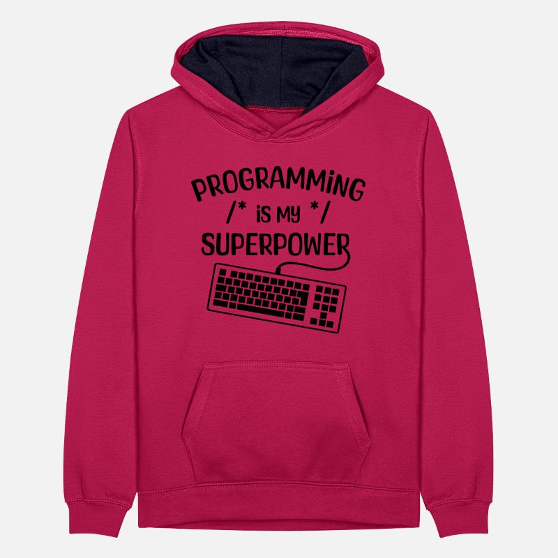 Computer Freak Statement Développeur Programmeur Sweat à capuche contrasté Ado