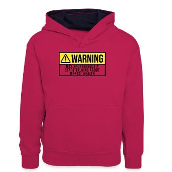 Mental Health - Teenager Contrast Hoodie - pink/navy - Front
