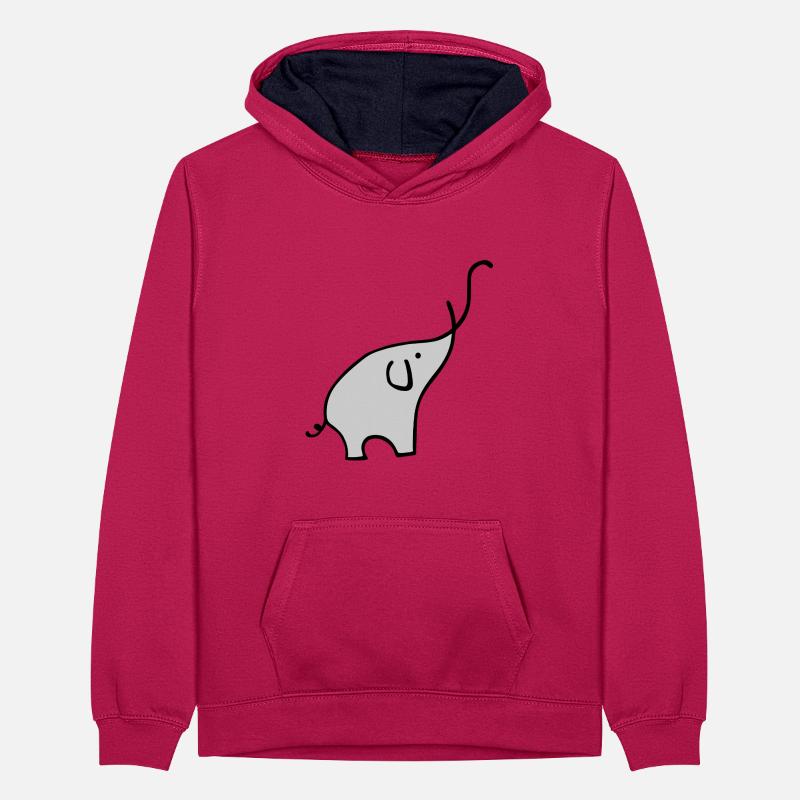 Éléphan Sweat à capuche contrasté Ado