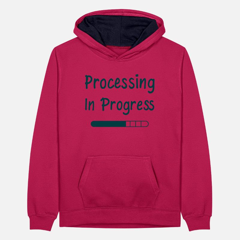 Processing In Progress Ladebalken Statement Teenager Kontrast-Hoodie