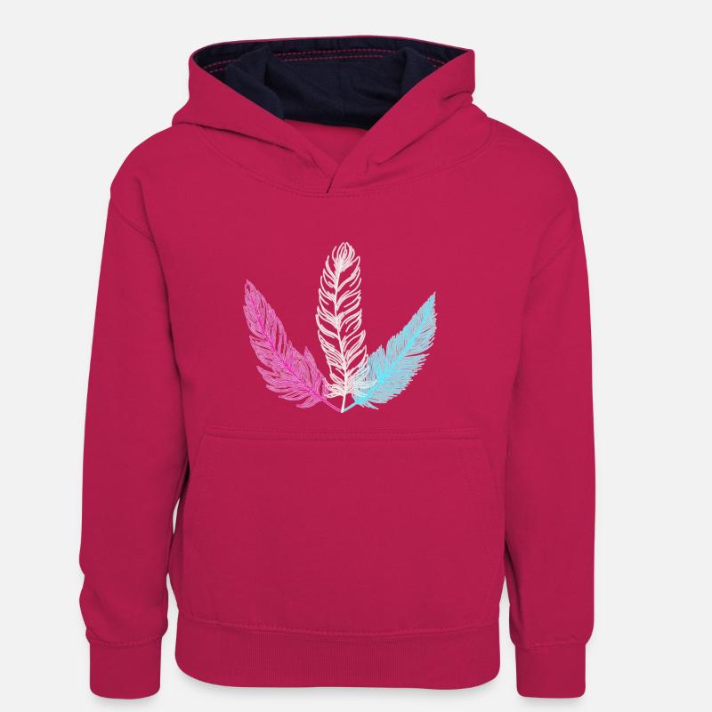 trans plume - Sweat à capuche contrasté Ado - rose/bleu marine