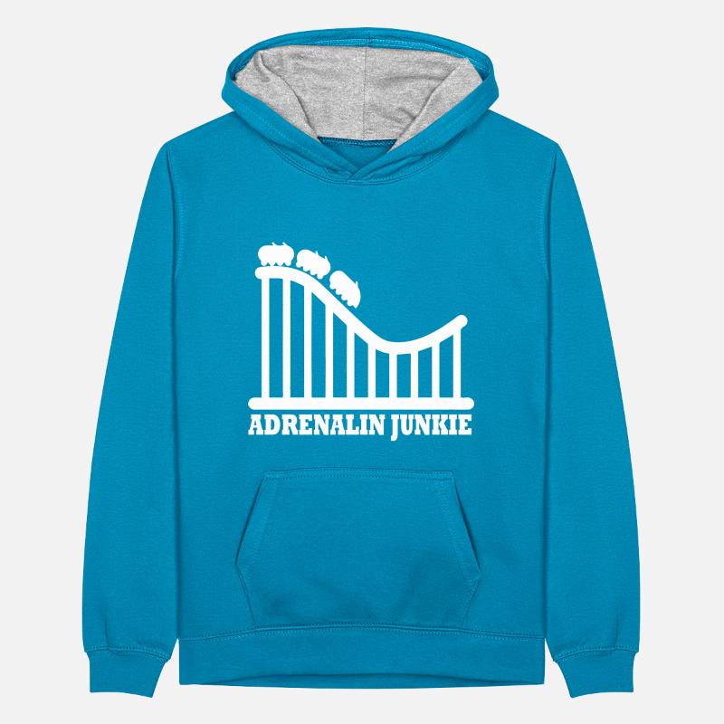 Rollercoaster Achterbahn Freizeitpark Teenager Kontrast-Hoodie