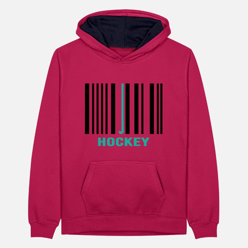 Code du hockey sur gazon Sweat à capuche contrasté Ado