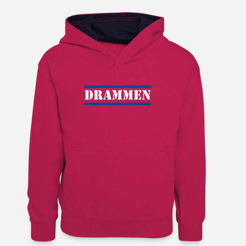 Drammen - Sweat à capuche contrasté Ado - rose/bleu marine
