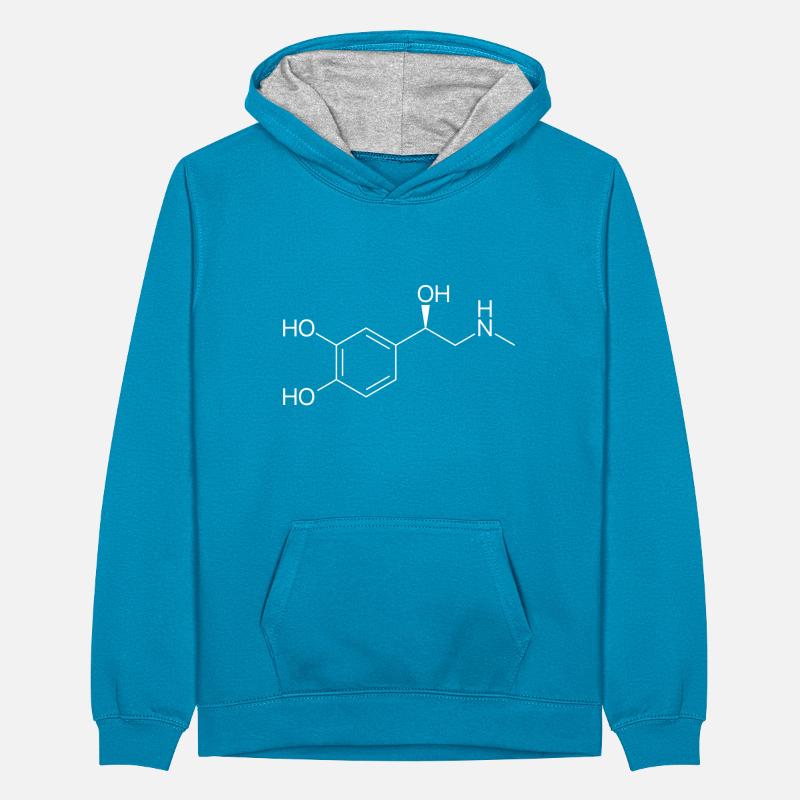 Adrenaline molecule - white Teenager Contrast Hoodie