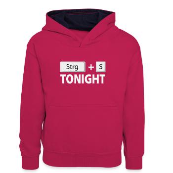 Enregistrer (Ctrl + S) ce soir - Sweat à capuche contrasté Ado - rose/bleu marine - Devant