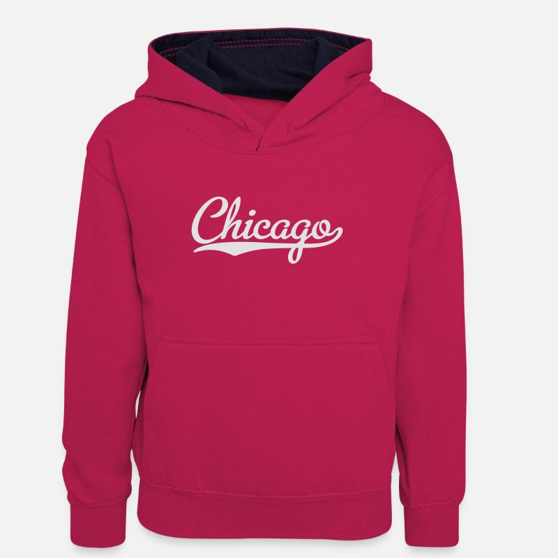 Chicago - Sweat à capuche contrasté Ado - rose/bleu marine