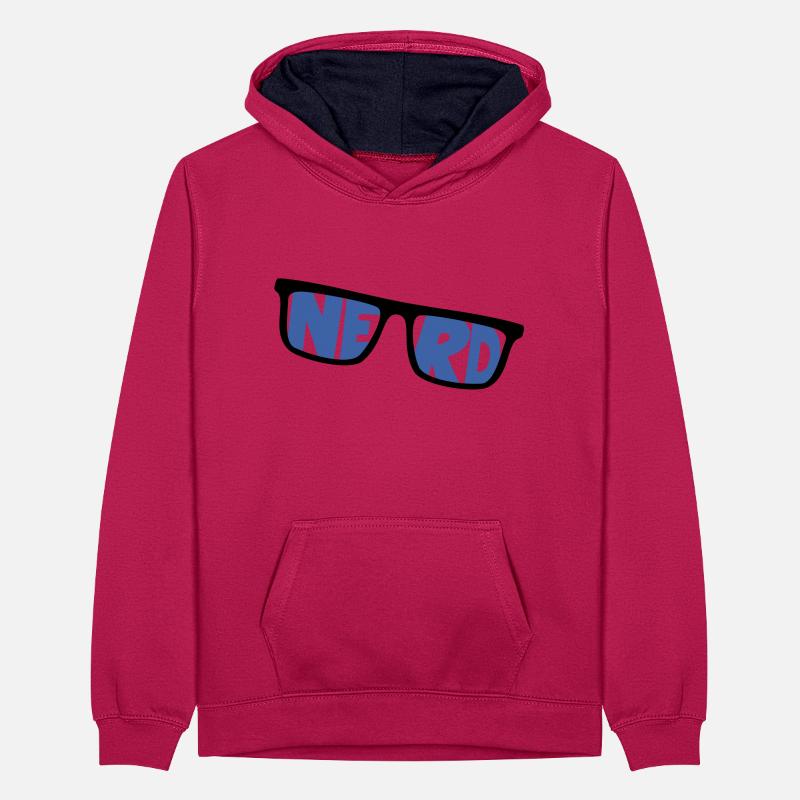 nerd coder server download cyberspace programmer Teenager Contrast Hoodie