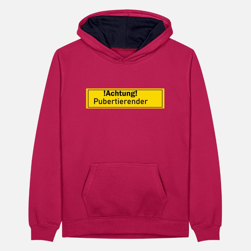 Pubertierender Pubertät Geschenk Geschenkidee Mann Teenager Kontrast-Hoodie