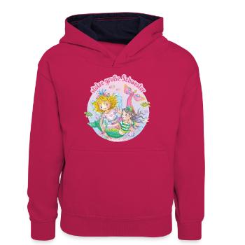 Prinzessin Lillifee Stolze Große Schwester - Teenager Kontrast-Hoodie - Pink/Navy - Vorne