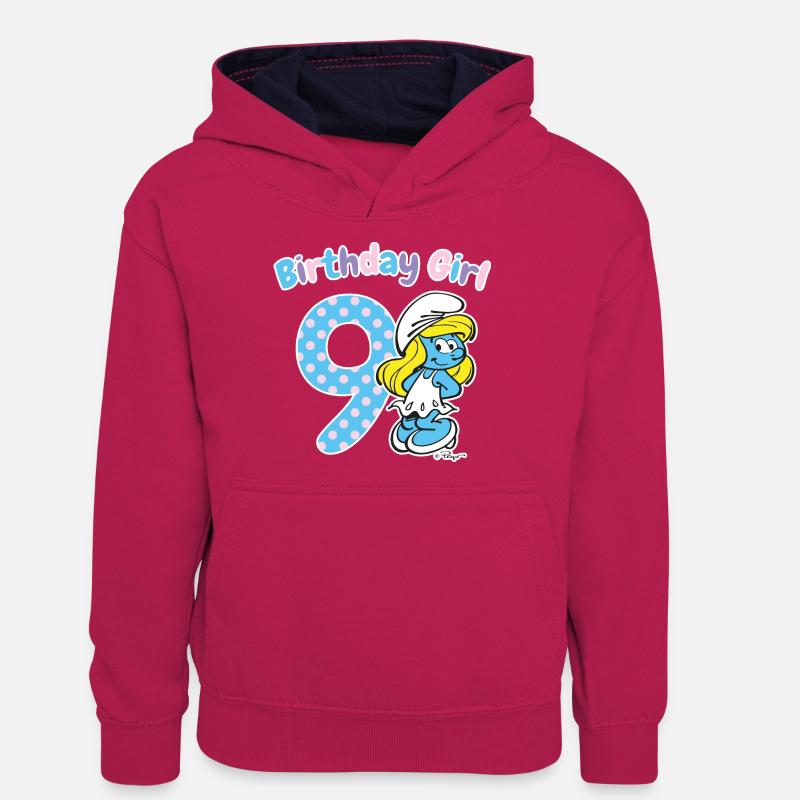 Cumpleañera 9º Cumpleaños - Sudadera con capucha para adolescentes - rosa/azul marino