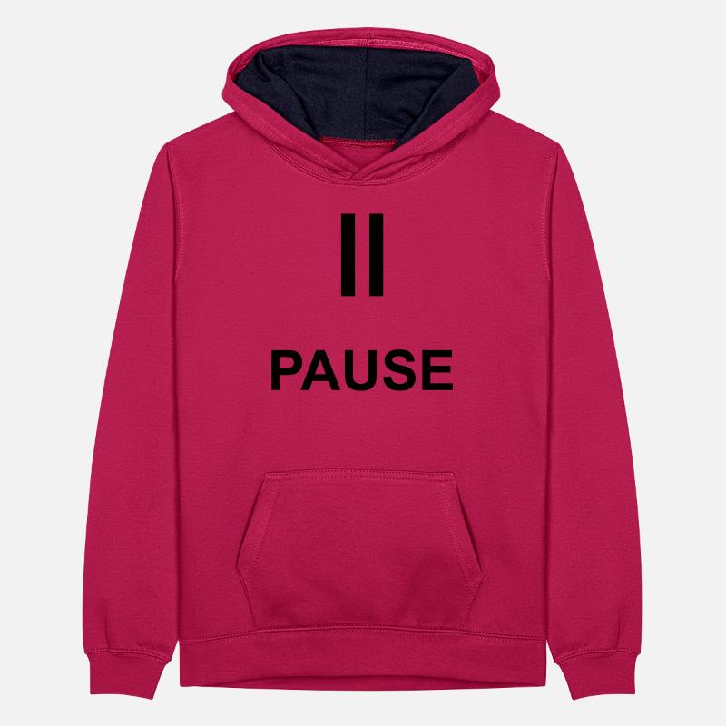 Pause Auszeit Geschenk Statement Teenager Kontrast-Hoodie