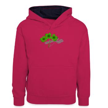 Glück - Teenager Kontrast-Hoodie - Pink/Navy - Vorne