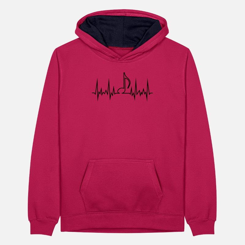 wave_note Teenager Kontrast-Hoodie