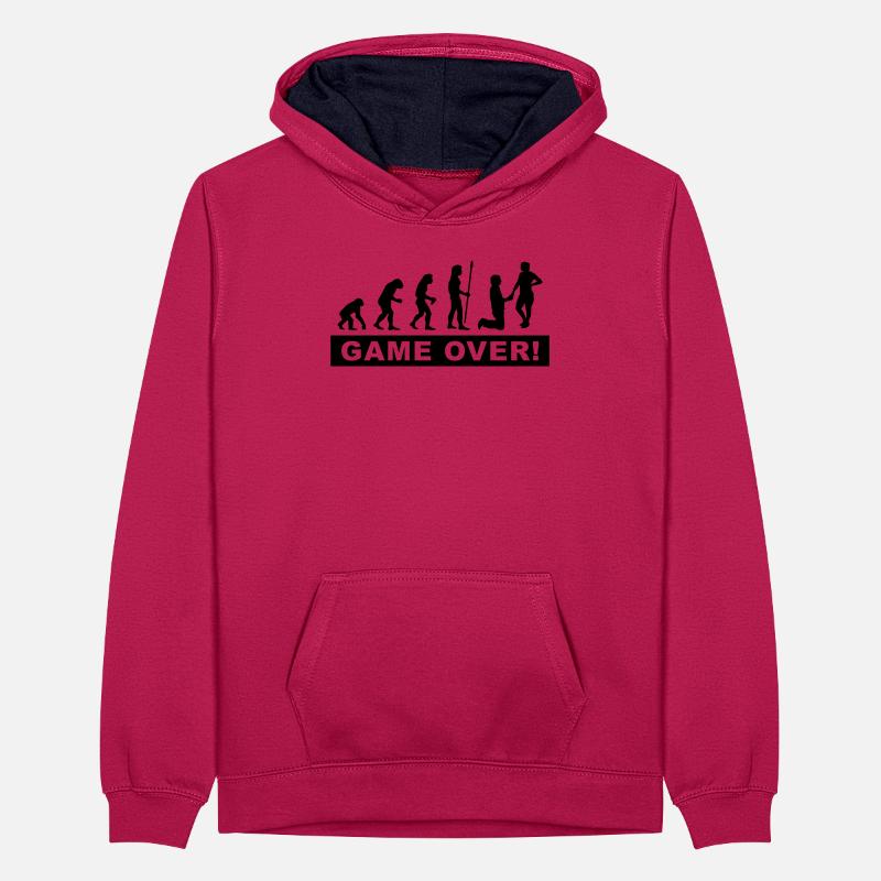 evolution_wedding Teenager Kontrast-Hoodie