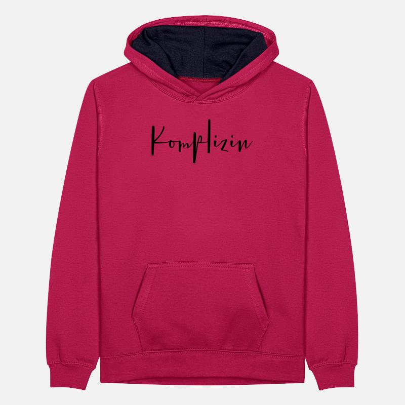 Komplizin Partnerin Freundin Ehefrau Teenager Kontrast-Hoodie