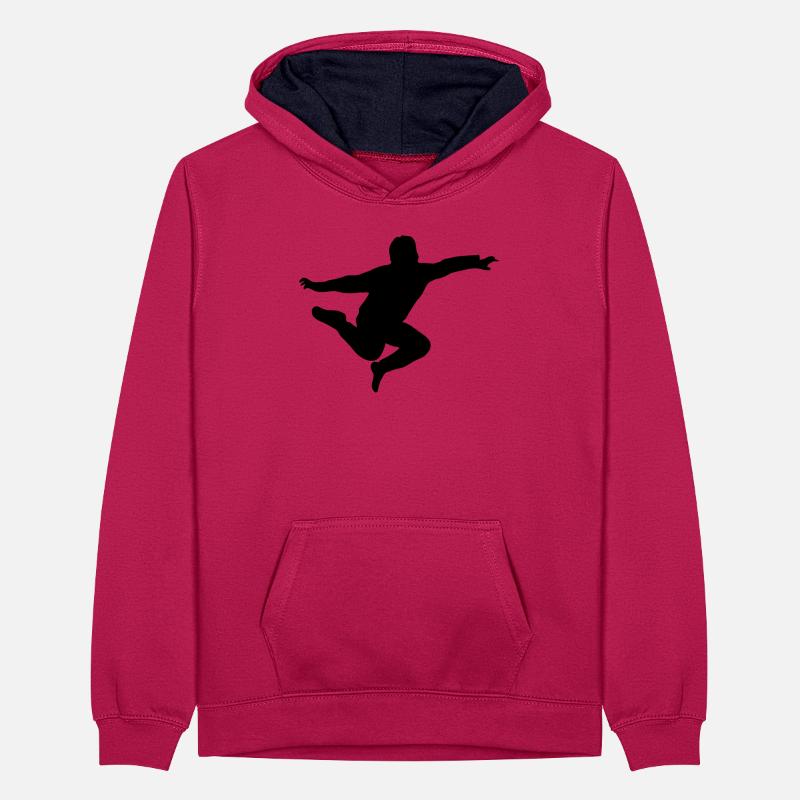 springender junge Teenager Kontrast-Hoodie