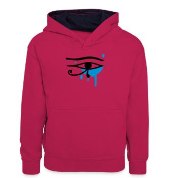 L'oeil d'Horus - Sweat à capuche contrasté Ado - rose/bleu marine - Devant