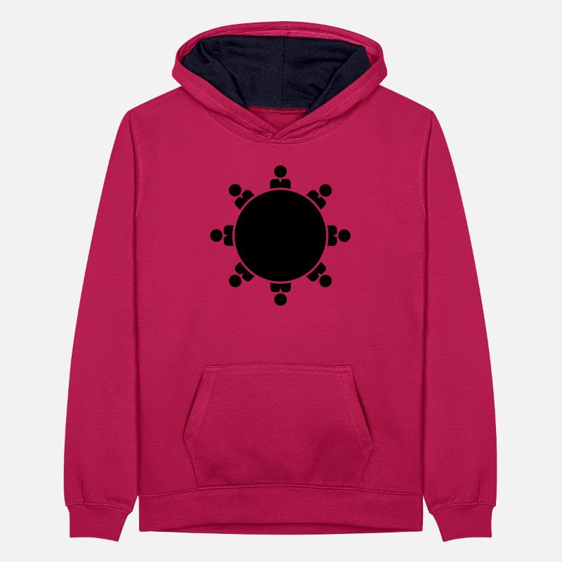 round table Teenager Contrast Hoodie