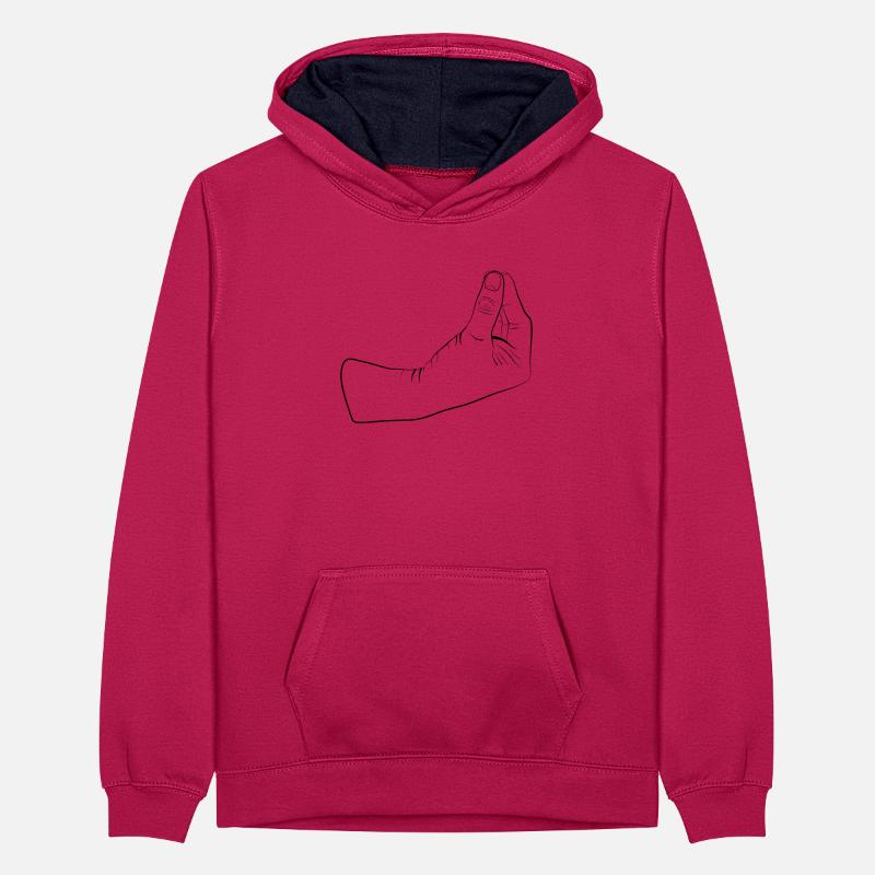 Was willst du Geste Teenager Kontrast-Hoodie