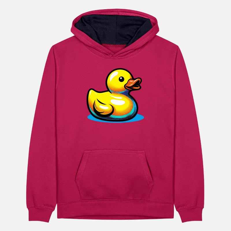 Duckling Duck Duck Duck Teenager Contrast Hoodie