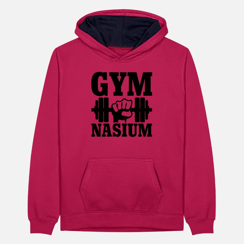 GYM Nasium - Workout Teenager Kontrast-Hoodie