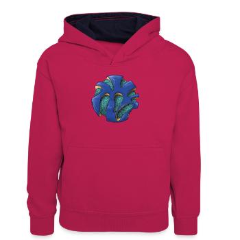 Lebender Azurknoten - Teenager Kontrast-Hoodie - Pink/Navy - Vorne