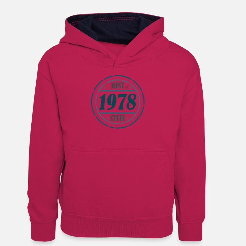 Le meilleur de 1978 ! - Sweat à capuche contrasté Ado - rose/bleu marine