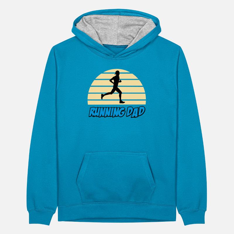 Running dad Sweat à capuche contrasté Ado