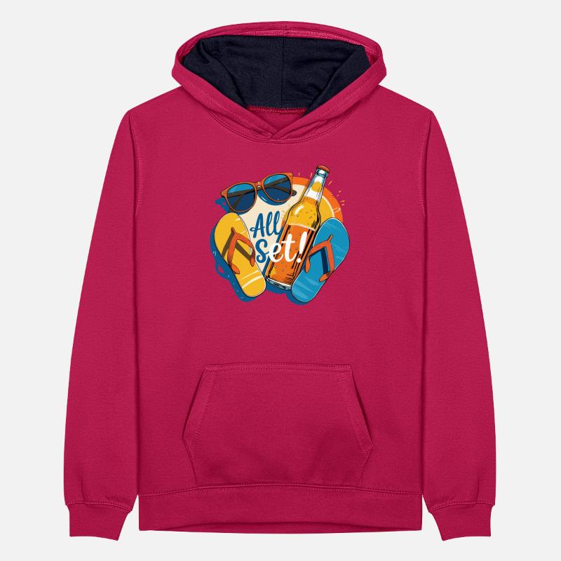 Sommer Teenager Kontrast-Hoodie