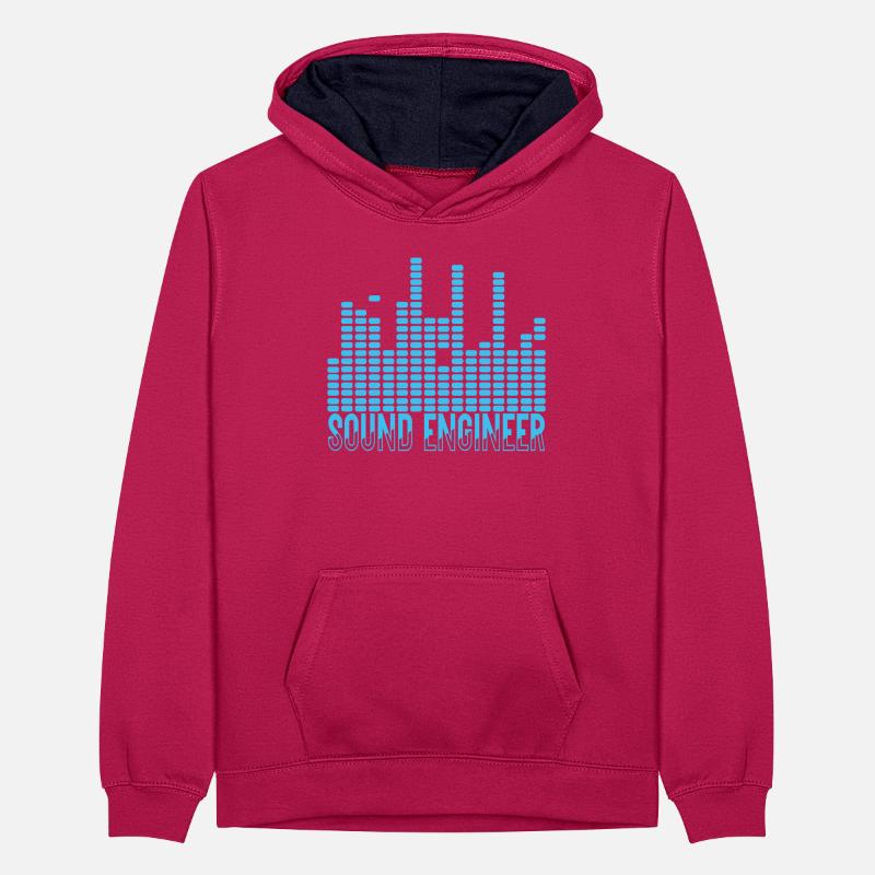 Conception d’ondes d’ingénieur du son Sweat à capuche contrasté Ado