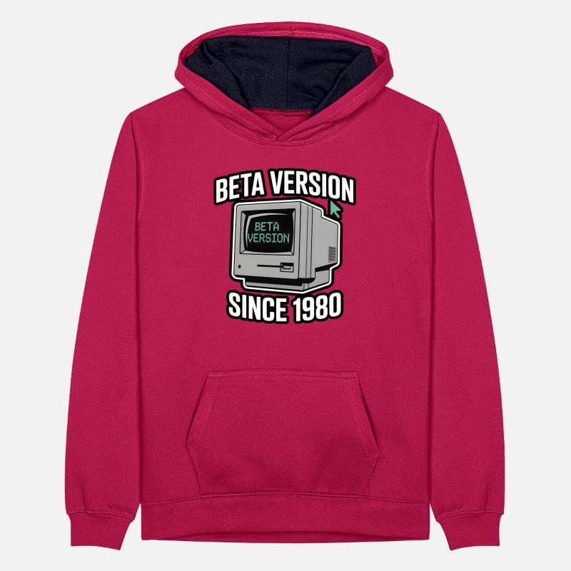 Retro Computer Beta Version Design Teenager Kontrast-Hoodie