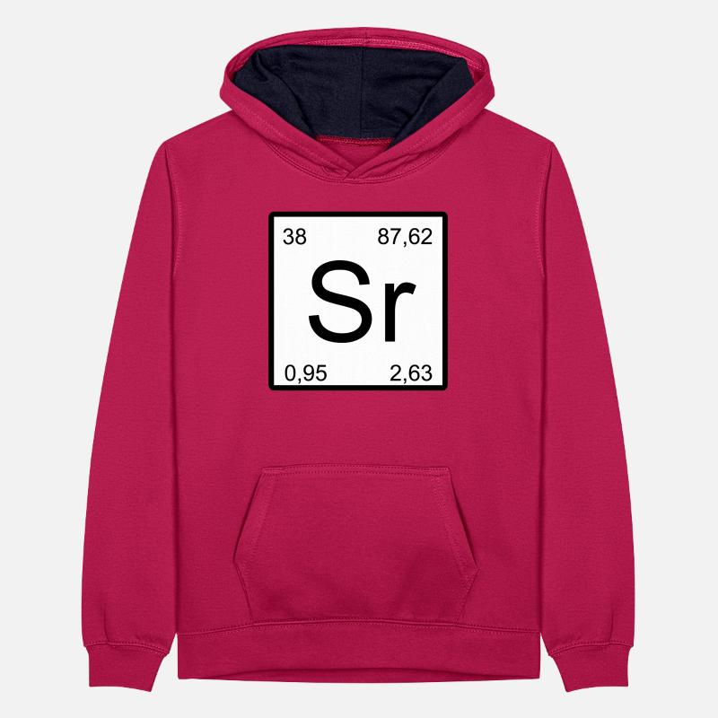 Strontium Sr Element Symbol Minimal Design Teenager Contrast Hoodie