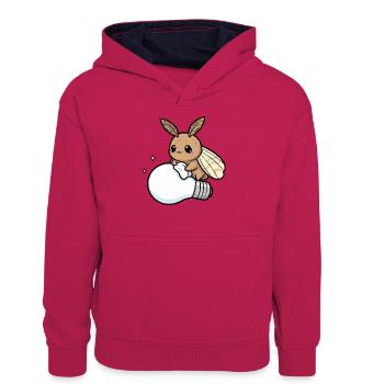 Motte poliert Lampe - Teenager Kontrast-Hoodie - Pink/Navy - Vorne