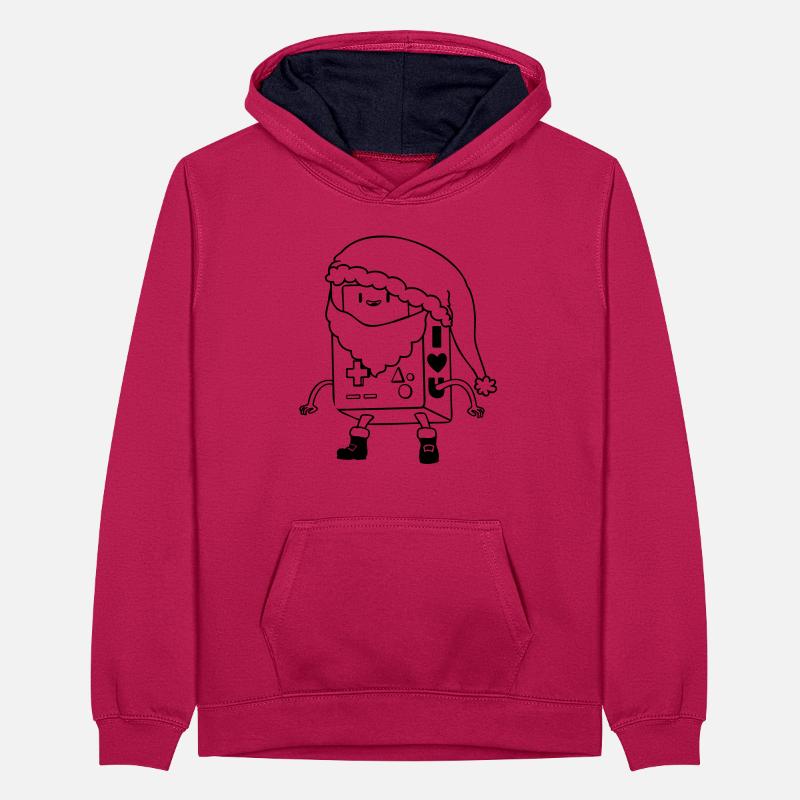 Dessin vectoriel SVG SVG de robots de Noël mignon Sweat à capuche contrasté Ado
