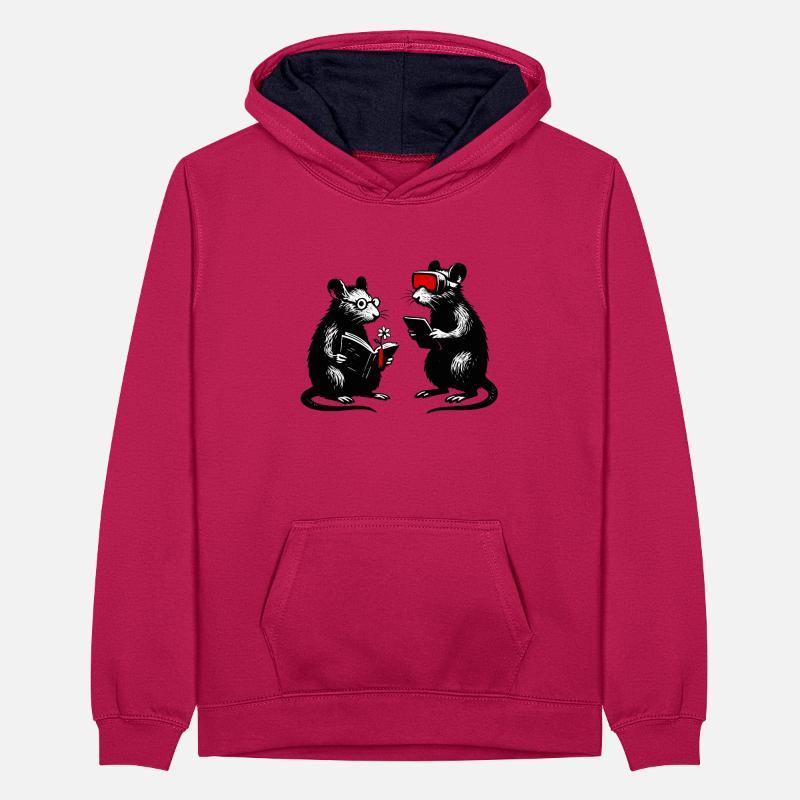 Bookworms in Tech Dialog VR Teenager Contrast Hoodie