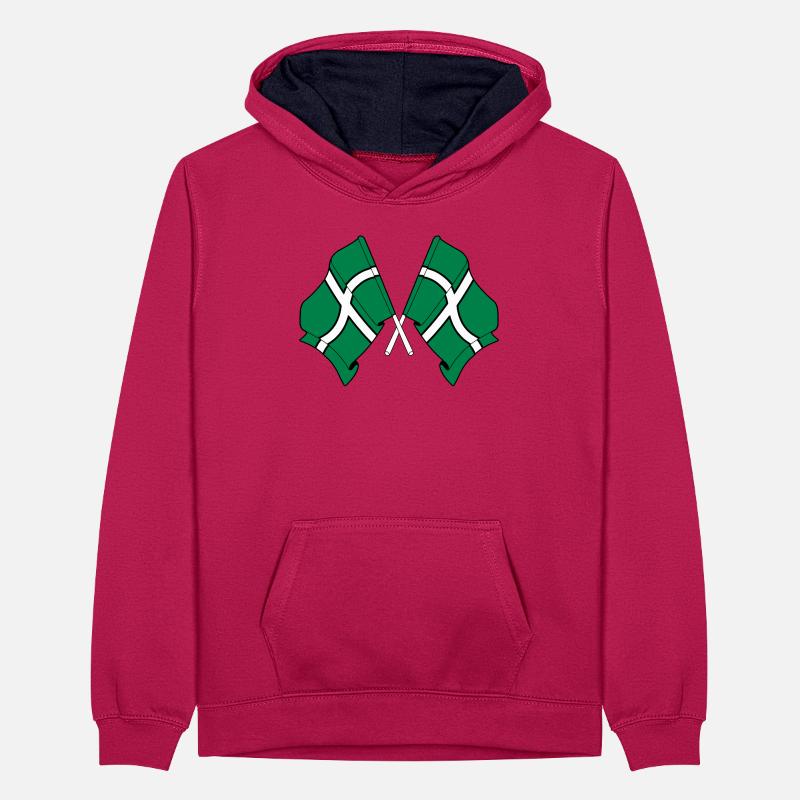 Devon Crossed Flags Teenager Contrast Hoodie