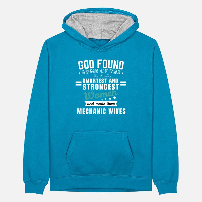 Mechaniker-Ehefrau – Stolze Ehefrau eines Mechanikers Teenager Kontrast-Hoodie