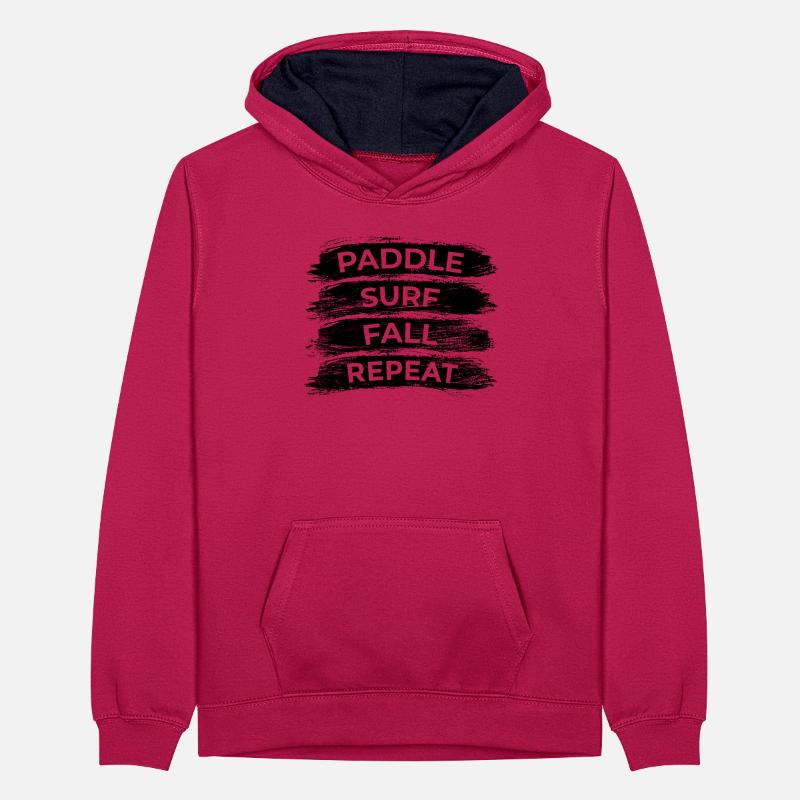 Paddle Surf Fall Repeat Teenager Kontrast-Hoodie