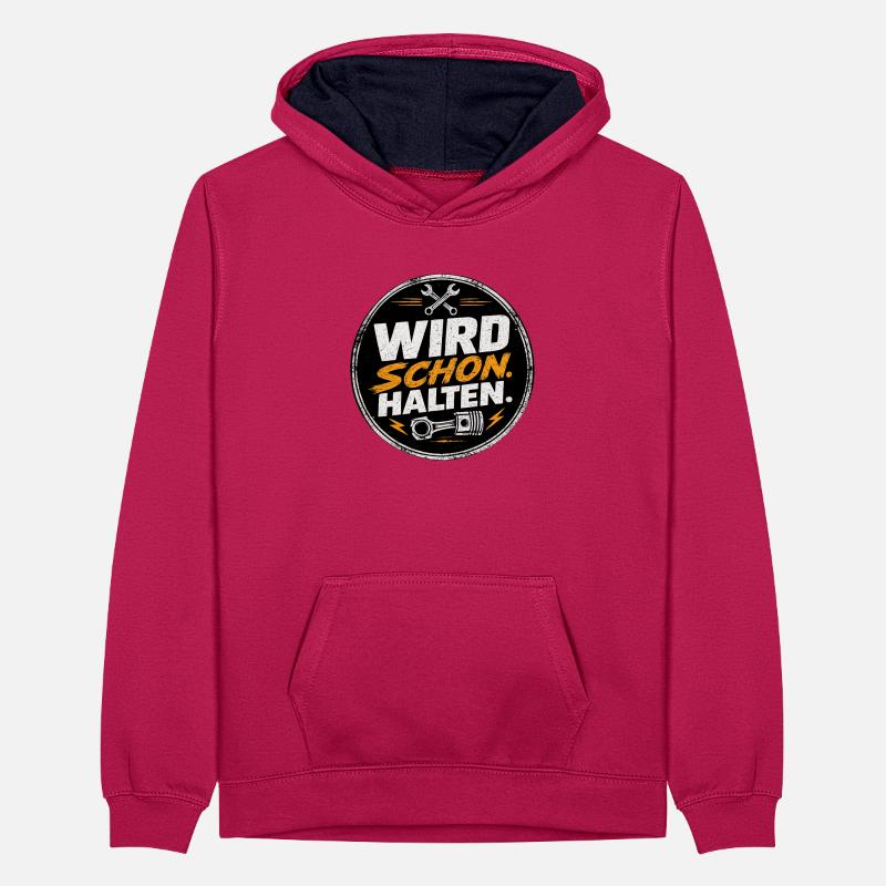 Wird Schon Halten Mechaniker Teenager Kontrast-Hoodie