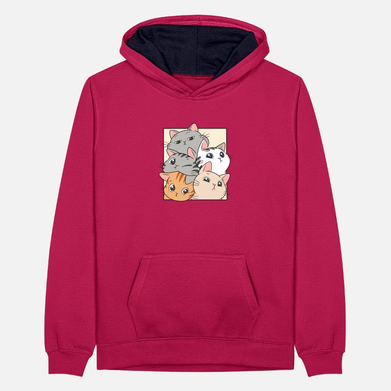 Cat Stack Ensemble Sweat à capuche contrasté Ado