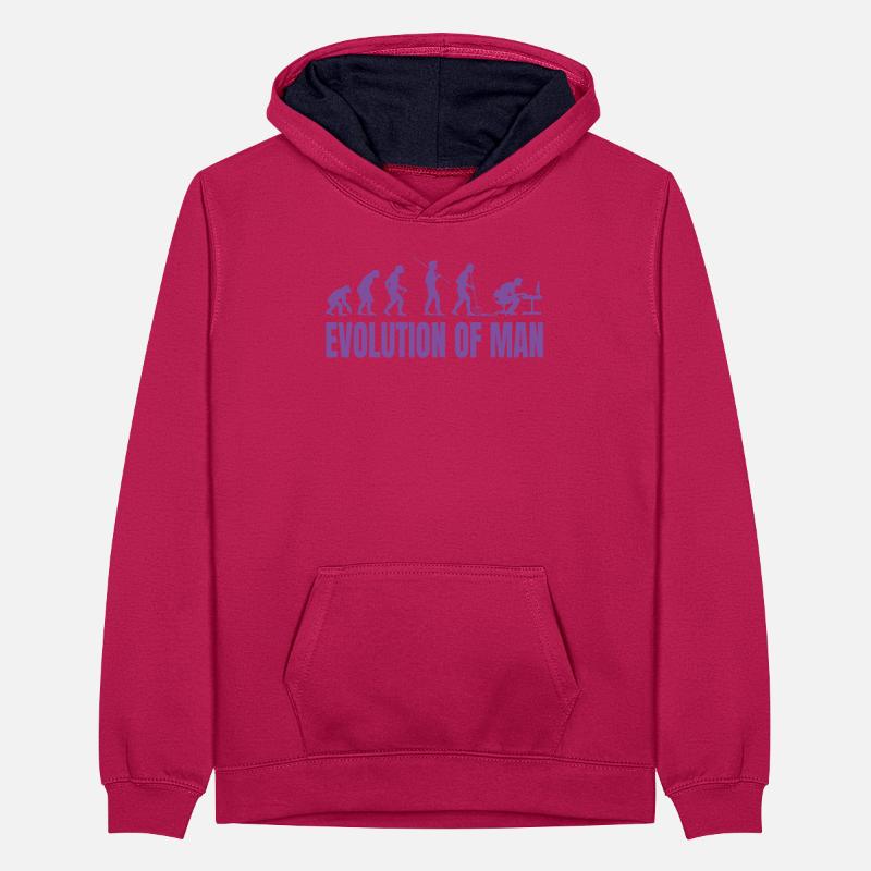 Programmer Computer Freak Evolution Retro Teenager Contrast Hoodie