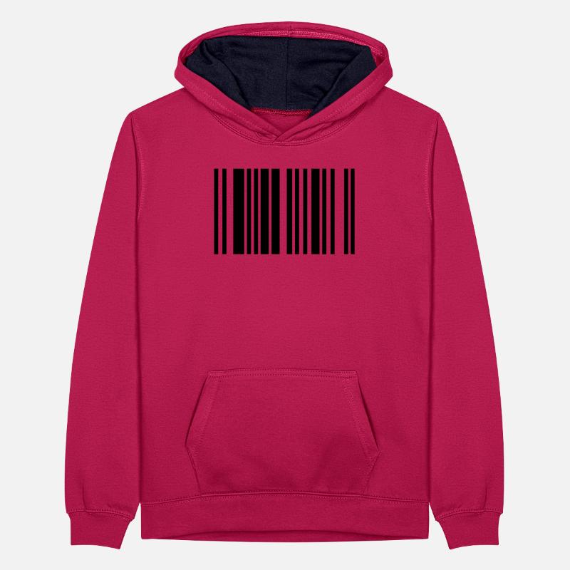 barcode Teenager Kontrast-Hoodie